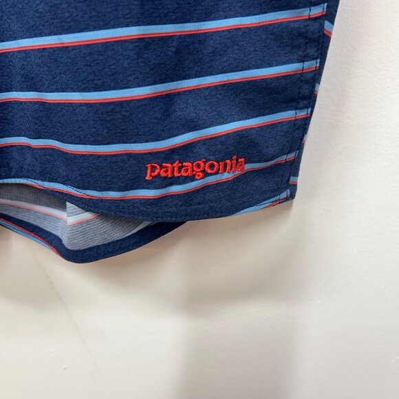 Patagonia Mens Striped Boardshorts With Drawstring & Zip Pocket 34 - Picture 2 of 8